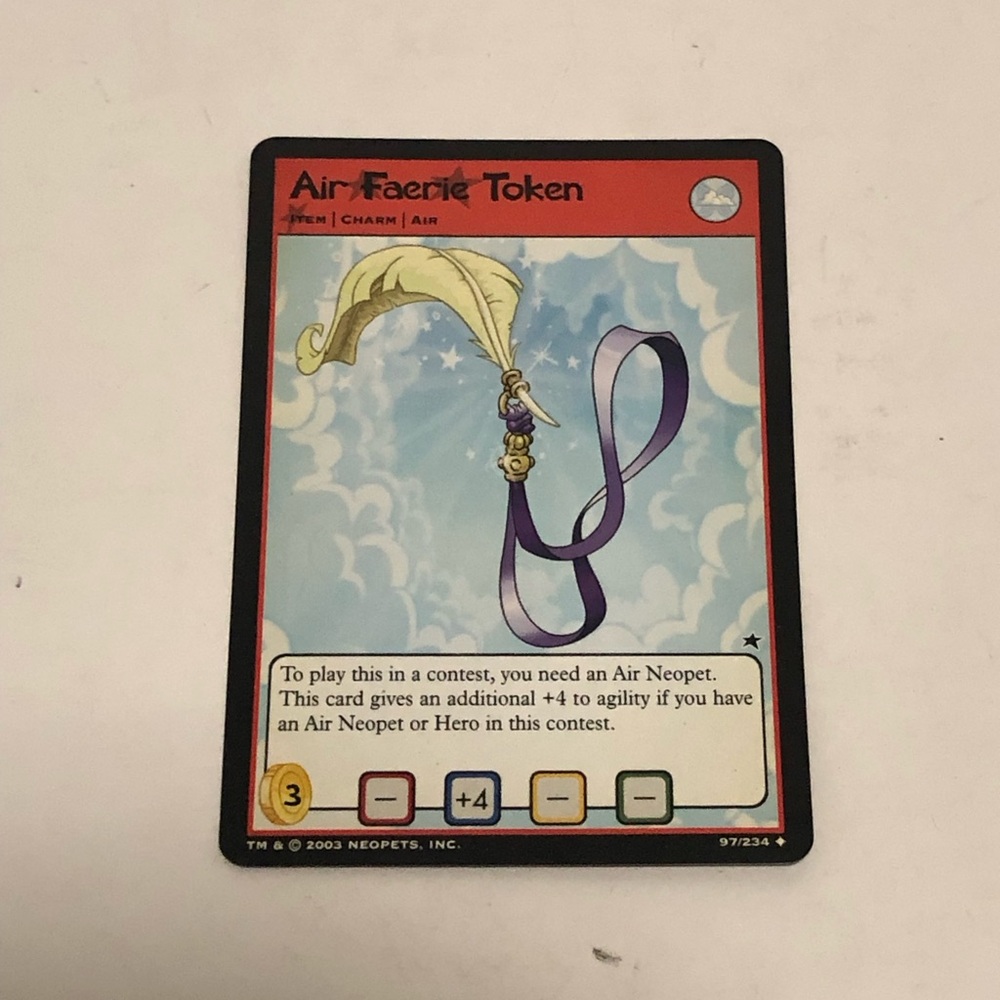 Neopets Air Faerie Token Card